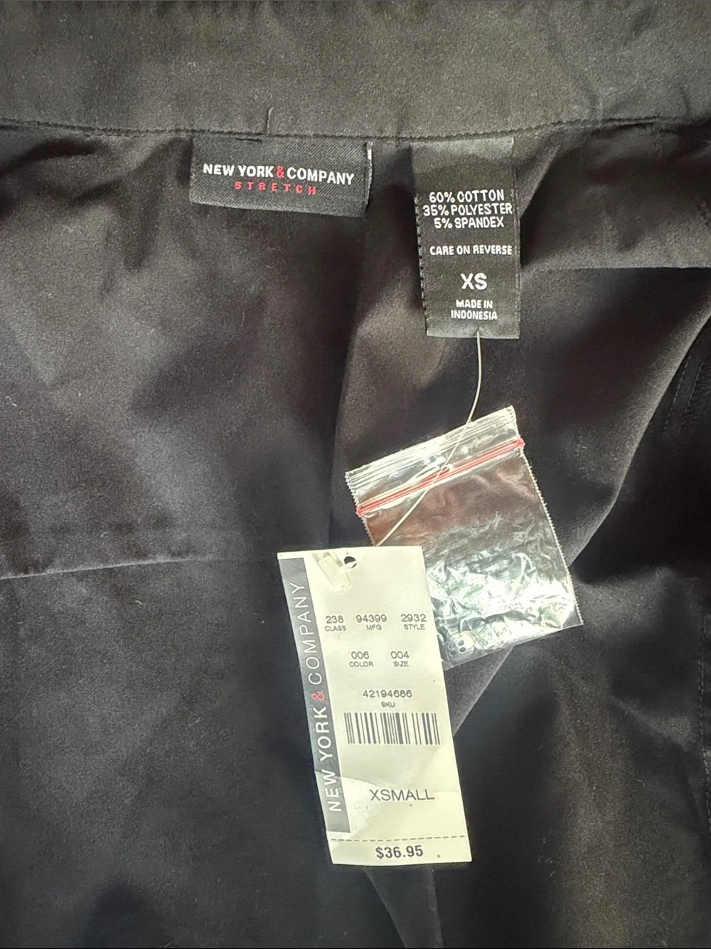 New York & Company Black Stretch Button-Up Dress Shirt - Picture 2 of 6